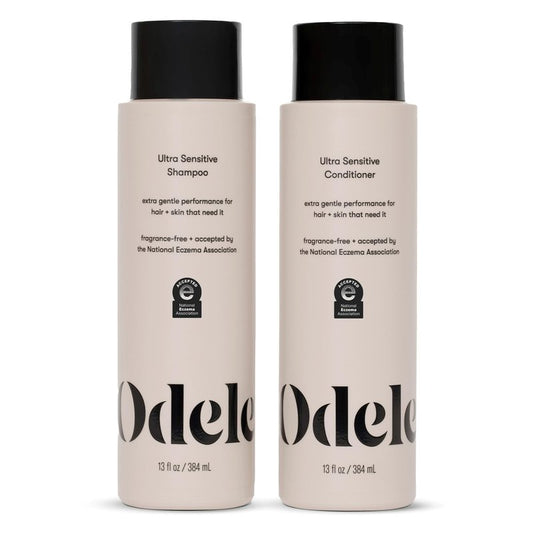 Odele Sulfate-Free Ultra-Sensitive Shampoo & Conditioner Set for Extra Gentle Cleansing and All Hair Types, 13 Fl Oz Each (2-Pack)
