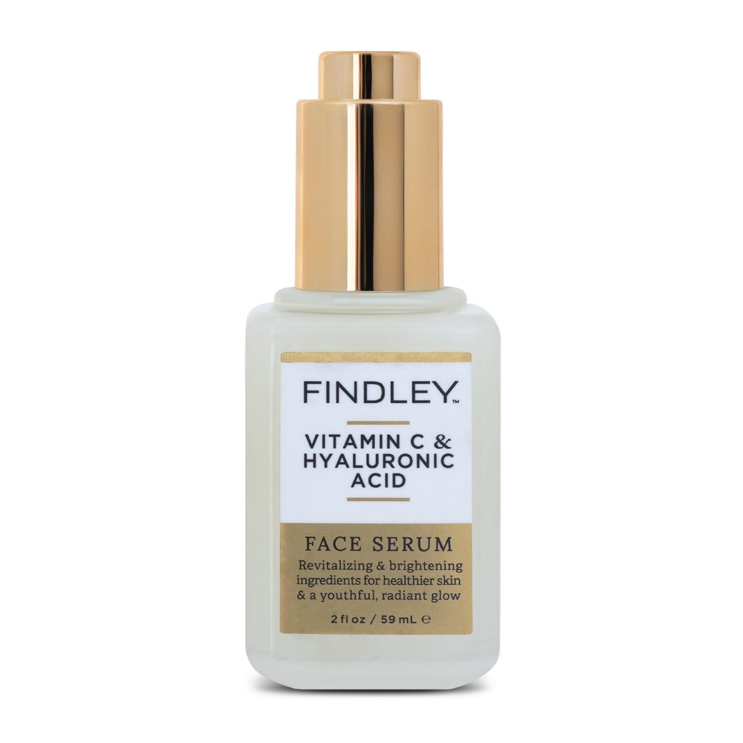 Findley Vitamin C & Hyaluronic Acid Face Serum | Revitalizing & Brightening | Healthier Skin & a Youthful, Radiant Glow (2 Fl Oz)