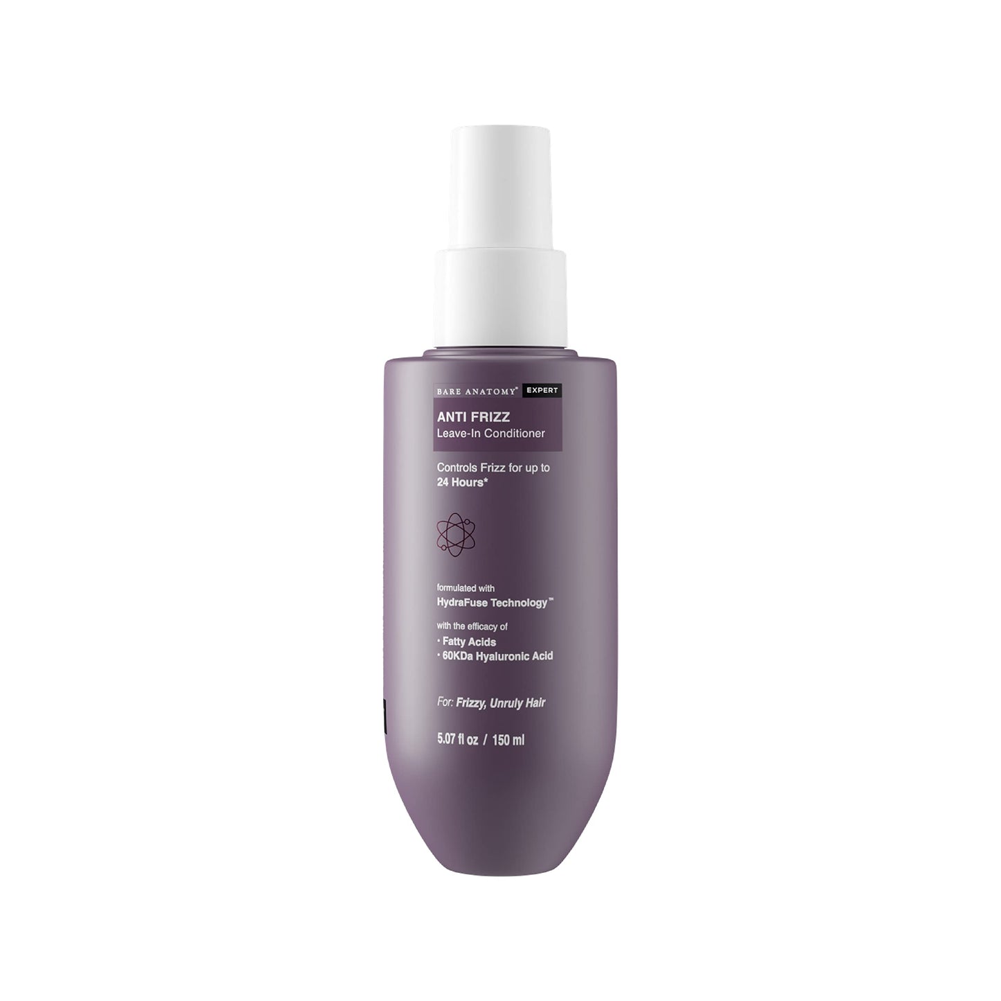 Bare Anatomy Anti Frizz Leave In Conditioner | Deep Conditioned Frizz Controlled Hair For 24 hrs | For Dry & Frizzy Hair | For Women and Men | Get Smoother, Healthy & Glossy Hair | 150ml
