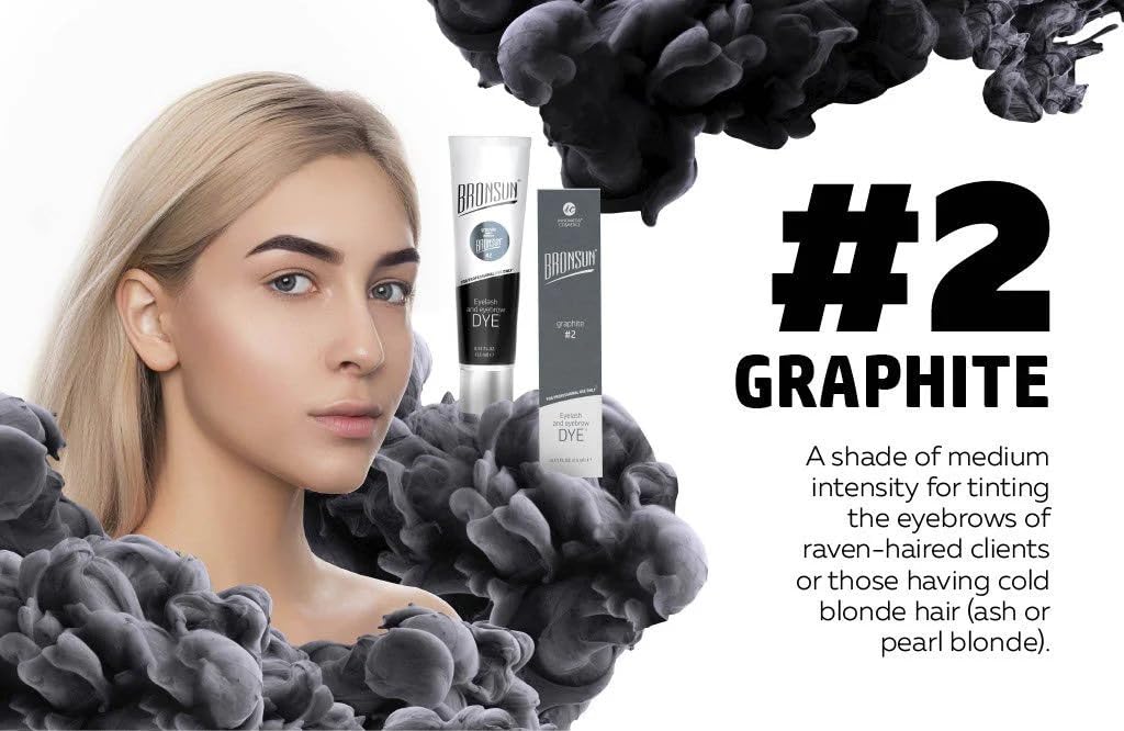 BRONSUN Eyebrow & Eyelash Defining Gel Graphite #2 – Enhances Brow & Lash Appearance, Long-Lasting Formula