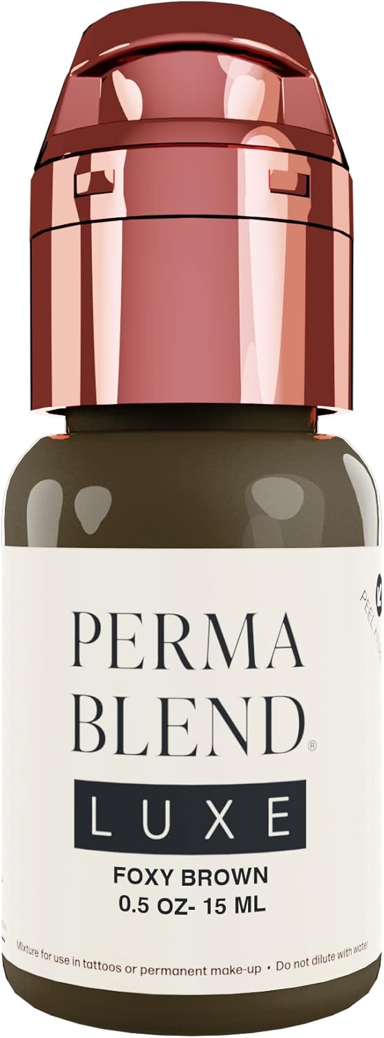 Foxy Brown Vegan Lip Tattoo Ink | Perma Blend Luxe Microblading Pigment - Cool Medium Brown, 0.5 oz