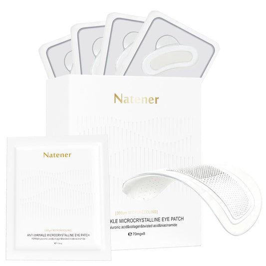 Natener 4 pairs PDRN Micro Eye Patches, Under Eye Patches for Puffy eyes, Dark Circles & Wrinkle | Hyaluronic Acid, Kojic Acid, Collagen, Peptides, Vitamin C, Niacinamide - Korean Popular Eye Care