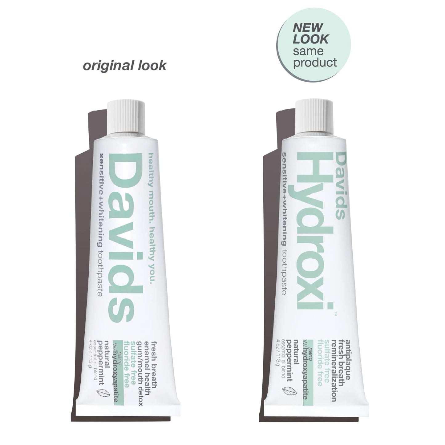 Davids Nano Hydroxyapatite Sensitive Whitening Peppermint 4oz (3 Pack)