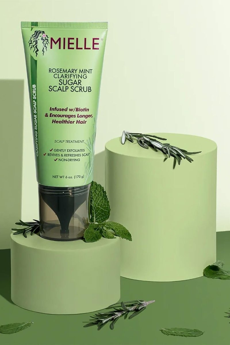 Mielle Organics Rosemary & Mint Scalp Scrub - Exfoliating Pre-Shampoo Treatment for Dry Scalp | Biotin Infused, 6 Fl Oz