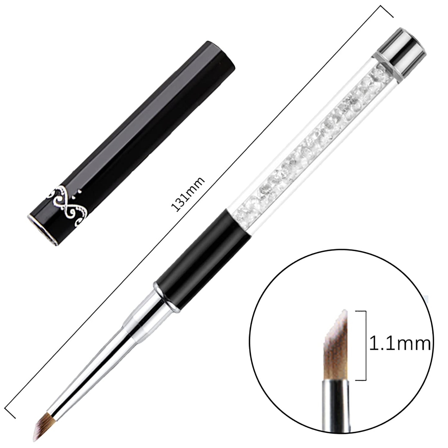 SILPECWEE 3Pcs Ombre Nail Brush, Acrylic Nail Art Brushes, Nail Gradient Brushes Nail Sponges Pen with 4pcs Replaceable Sponge Head Ombre Brush for Nails Manicure Nail Art Tools