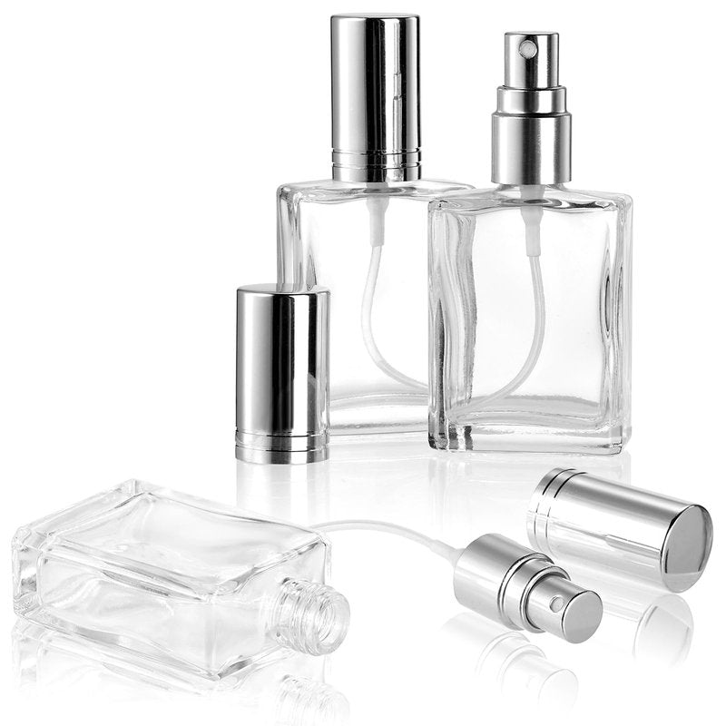 Foraineam 18 Pack Clear Glass Fine Mist Atomizer Spray Bottles, 15ml Refillable Mini Perfume Bottle, Empty Glass Perfume Atomizer Bottle Fragrance Bottles with Droppers and Funnels