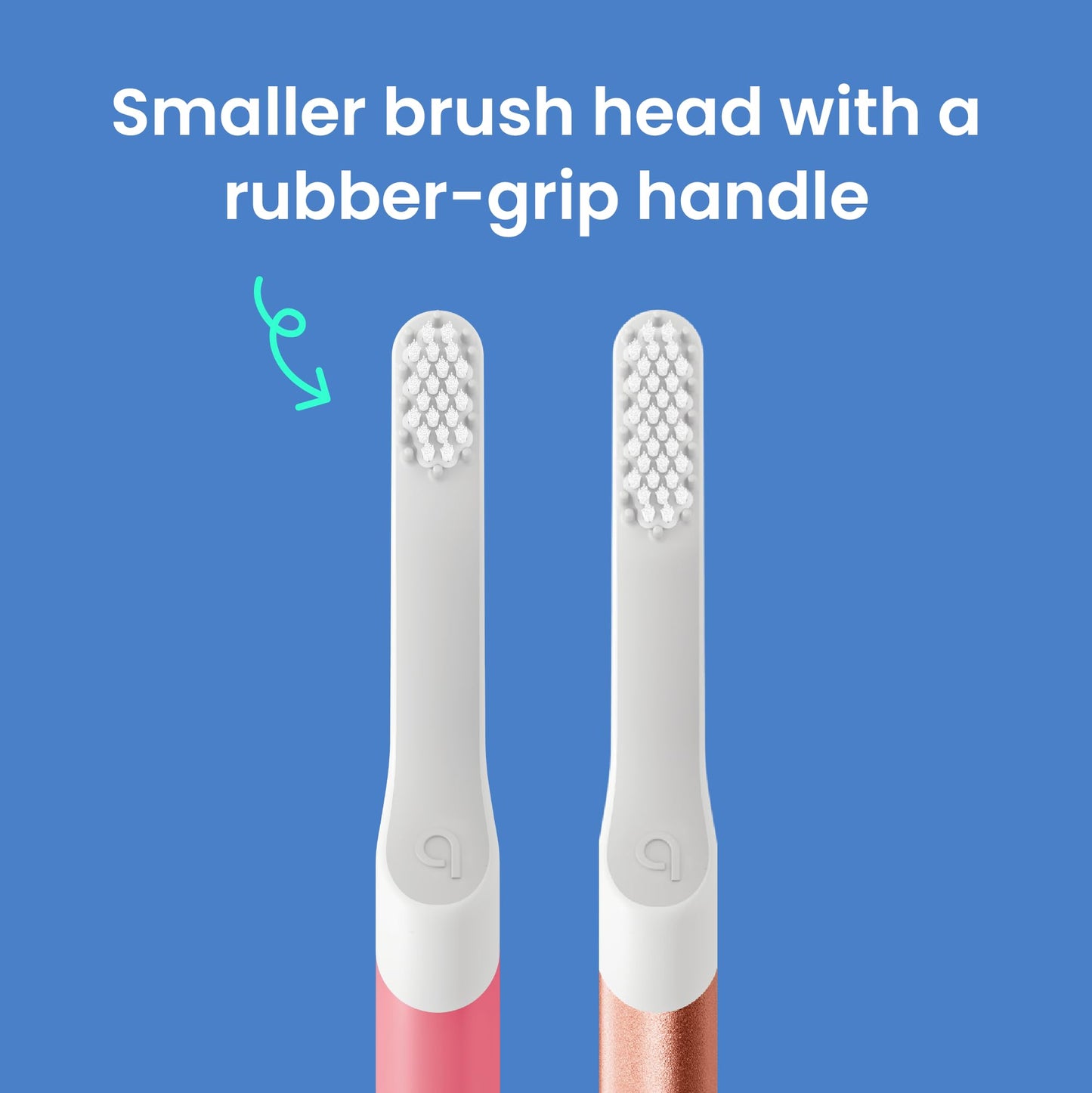 Quip Sonic Toothbrush for Kids - Timed Electric Toothbrush with Small Replaceable Brush Head - Soft Bristles, Rubber Handle, 3 Month Battery Life - Travel Toothbrush - Blue
