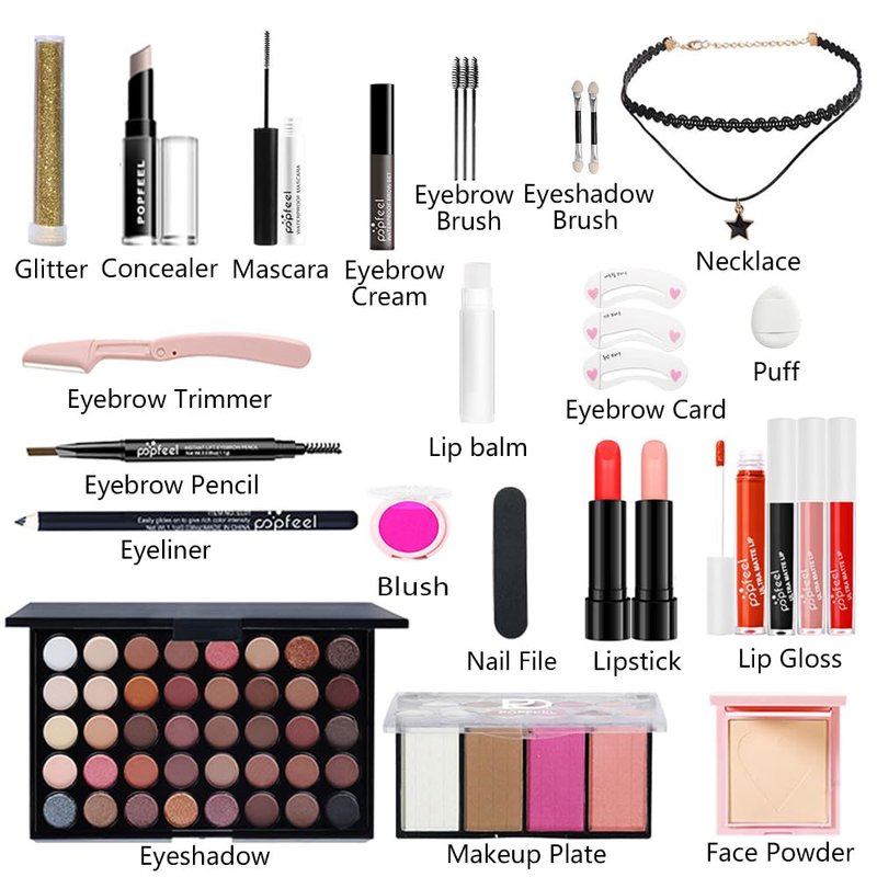 Makeup Kit for Women Full Kit, All-in-one Makeup Set, Include Eyeshadow Palette, Lip Gloss Set, Concealer, Mascara, Blush