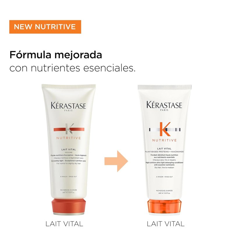 Kerastase Nutritive Lait Vital Conditioner - Hydrating Formula for Fine to Medium Dry Hair | Illuminates Shine & Detangles Effortlessly
