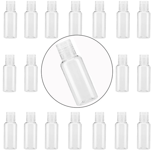 ZEONHAK 110Pcs 1oz (30ml) Plastic Travel Empty Bottles, Clear Flip Cap Squeeze Sample Bottle, Refillable Plastic Containers for Toiletries, Lotion, Shampoo, Cosmetics