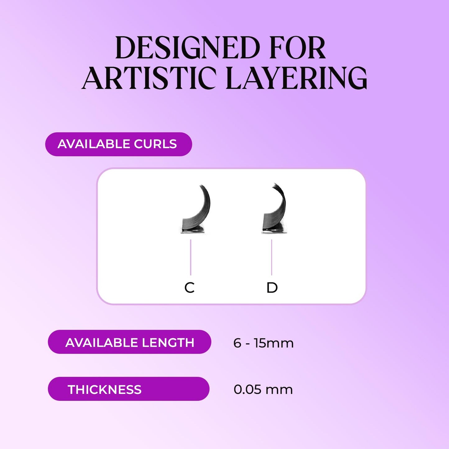 SAIGON LASH 8D Promade Fans Laser Tech Lash Extensions Black-0.05-D-13