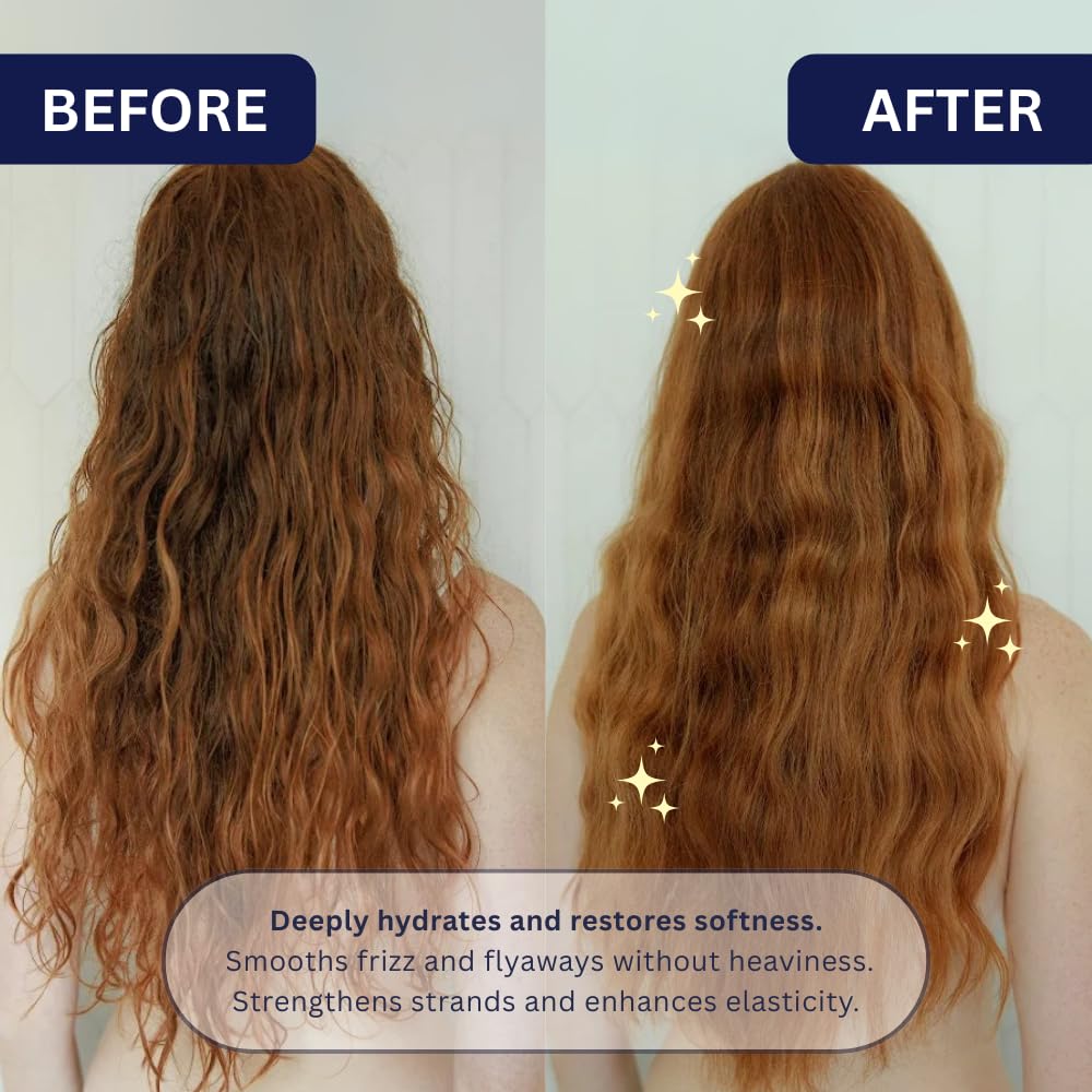 NAVY HAIR CARE Lunar Cloud Hair Mask | Deep Hydration, Frizz Control & Repair for All Hair Types | Lightweight Treatment with Argan Oil, Coconut Oil & Keratin | Vegan & Cruelty Free | 16 oz