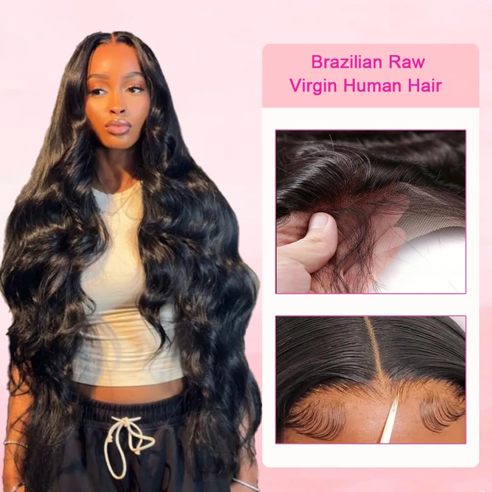 4x4 Human Hair Lace Closure Body Wave HD Lace Closure 18 Inch Free Part 100% Unprocessed Brazilian Virgin Human Hair Closure Hd Transparent Closure 150% Density Pre Plucked Natural Black