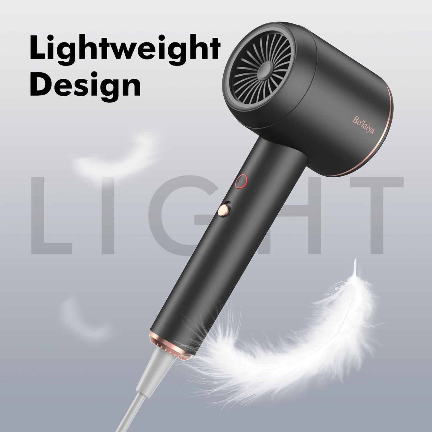 Professional Ionic Hair Dryer | Powerful Low Noise Hair Dryer | Constant Temperature for Fast Hair Drying | with Hair Diffuser, Cluster Nozzle and Comb for Curly (Pink)