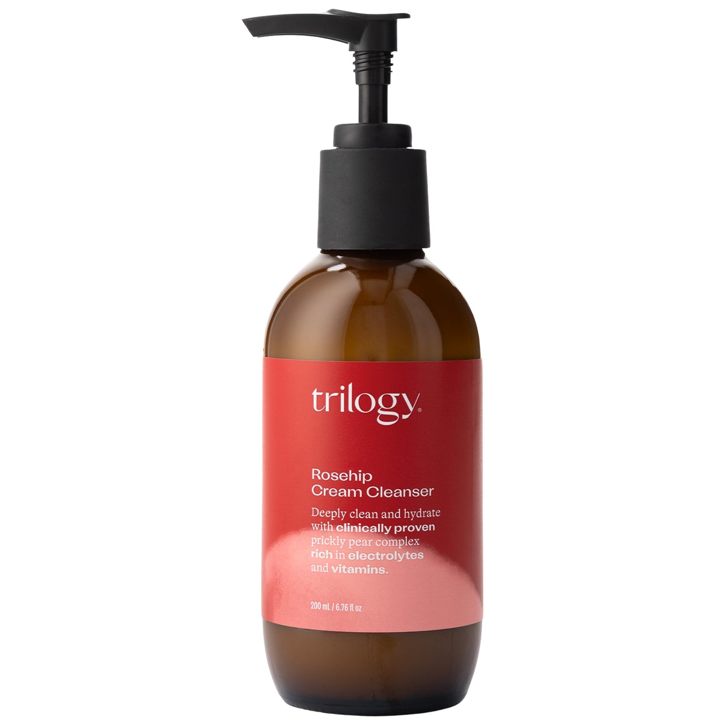 Trilogy Rosehip Cream Cleanser, Hydrating Facial Cleanser with Prickly Pear Complex, 6.76 fl oz