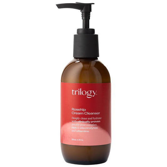 Trilogy Rosehip Cream Cleanser, Hydrating Facial Cleanser with Prickly Pear Complex, 6.76 fl oz