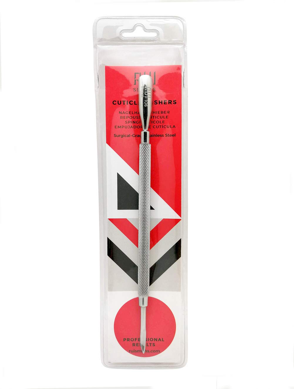 Rui Smiths Professional Cuticle Nippers | Precision Surgical-Grade Stainless Steel Cuticle Trimmer, Double Spring, 4mm Jaw (Quarter Jaw) and Stainless Steel Metal Pusher Style 106