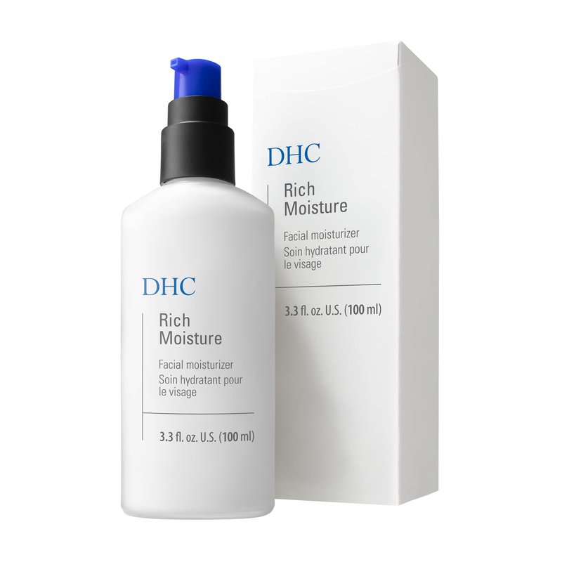 DHC Rich Moisture, Lightweight Facial Moisturizer, Dry Skin, Hydrating, Fragrance and Colorant Free, Ideal for Dry Dehydrated or Sensitive skin, 3.3 fl. oz.