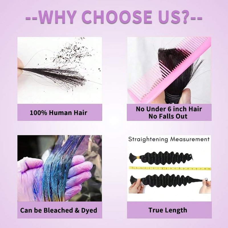 Human Braiding Hair for Boho Braids 18 Inch 120g Deep Wave Bulk Human Hair for Braiding 14A 100% Unprocessed Curly Bulk Bohemian Hair Extensions Natural Color No Weft
