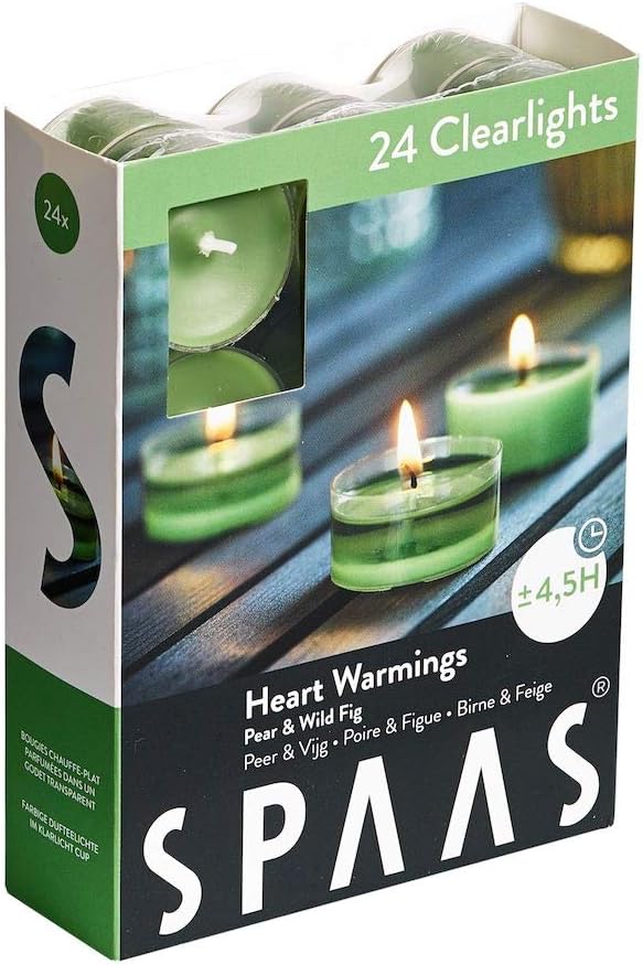 Morning Breeze Scented Tealights - Spaas 24 Clear Cup Candles, 4.5 Hour Burn Time