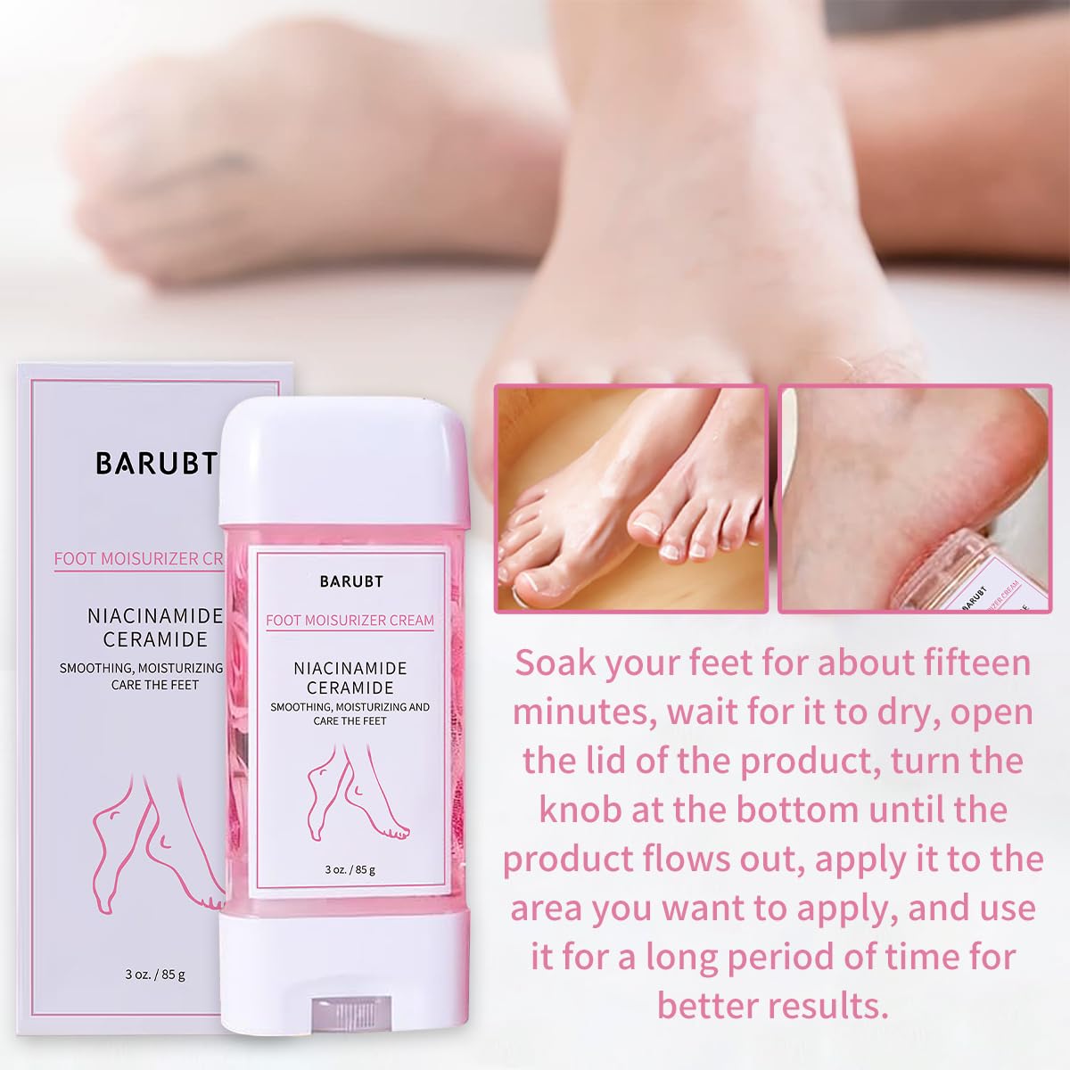 LIHUOMEI Foot Cream Foot Moisturizer, Dry|Cracked Repair Ultra-Hydrating Cream Moisturizer, Repair Skin Healing Ointment for Cracked Heels and Dry Feet, 3 Oz