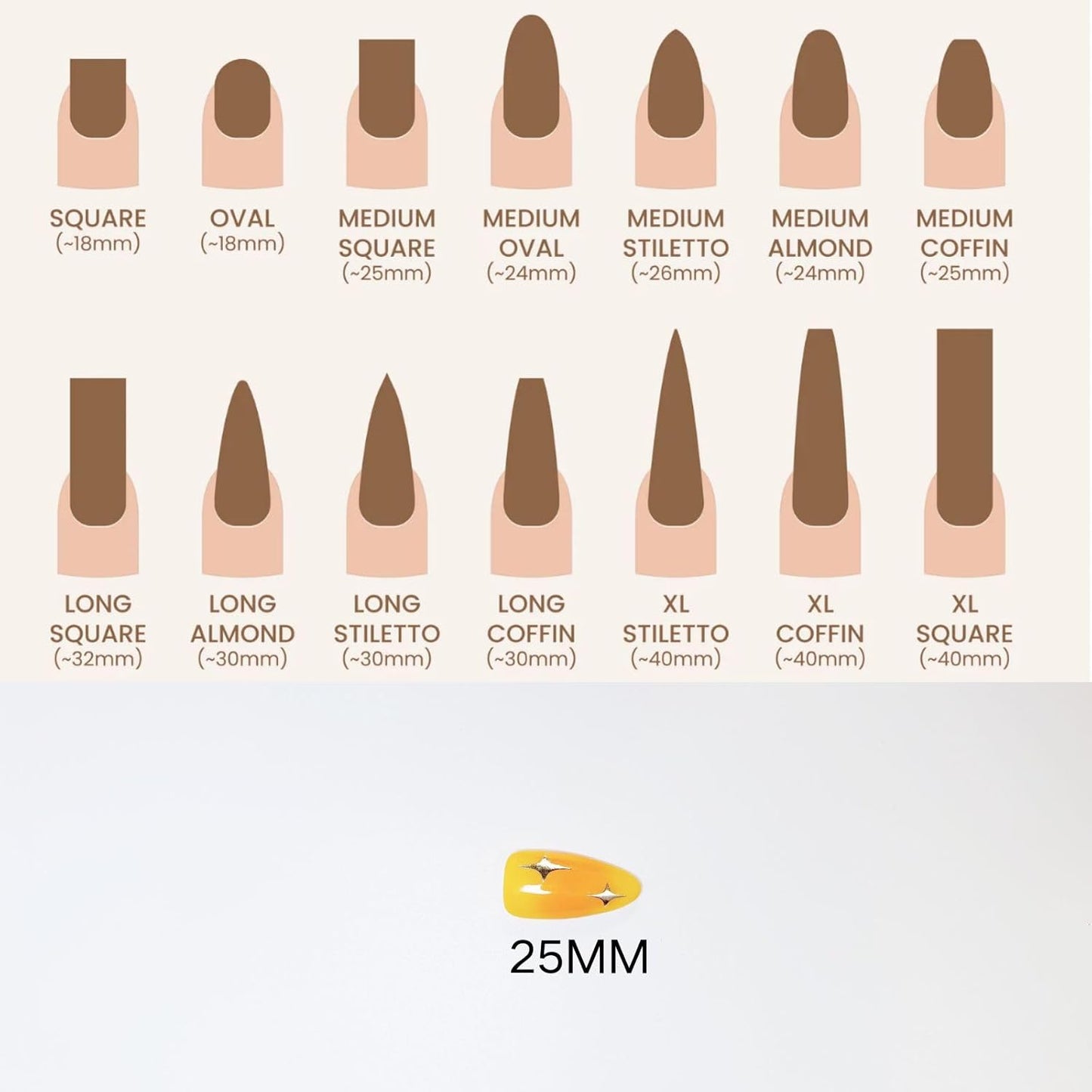 Custom Handmade Orange Ombre Press-On Nails - Medium Almond Shape, 10 Pcs Salon Quality