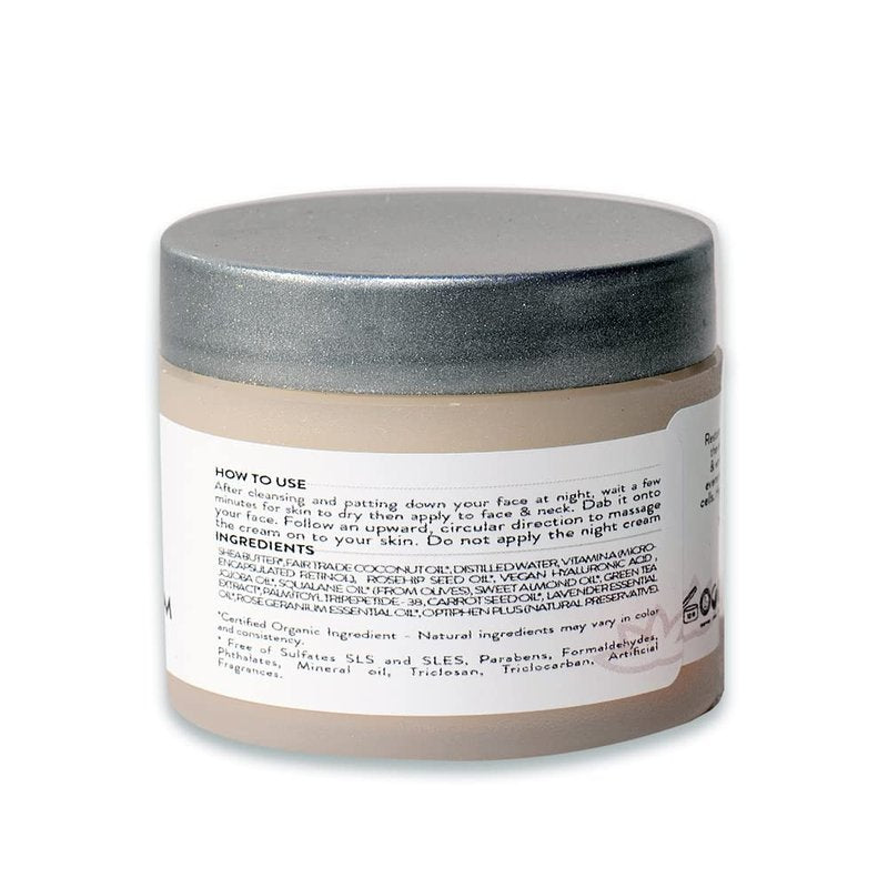 Glimmer Goddess Organic Retinol Face & Neck Cream - Anti-Aging Moisturizer, 2 oz