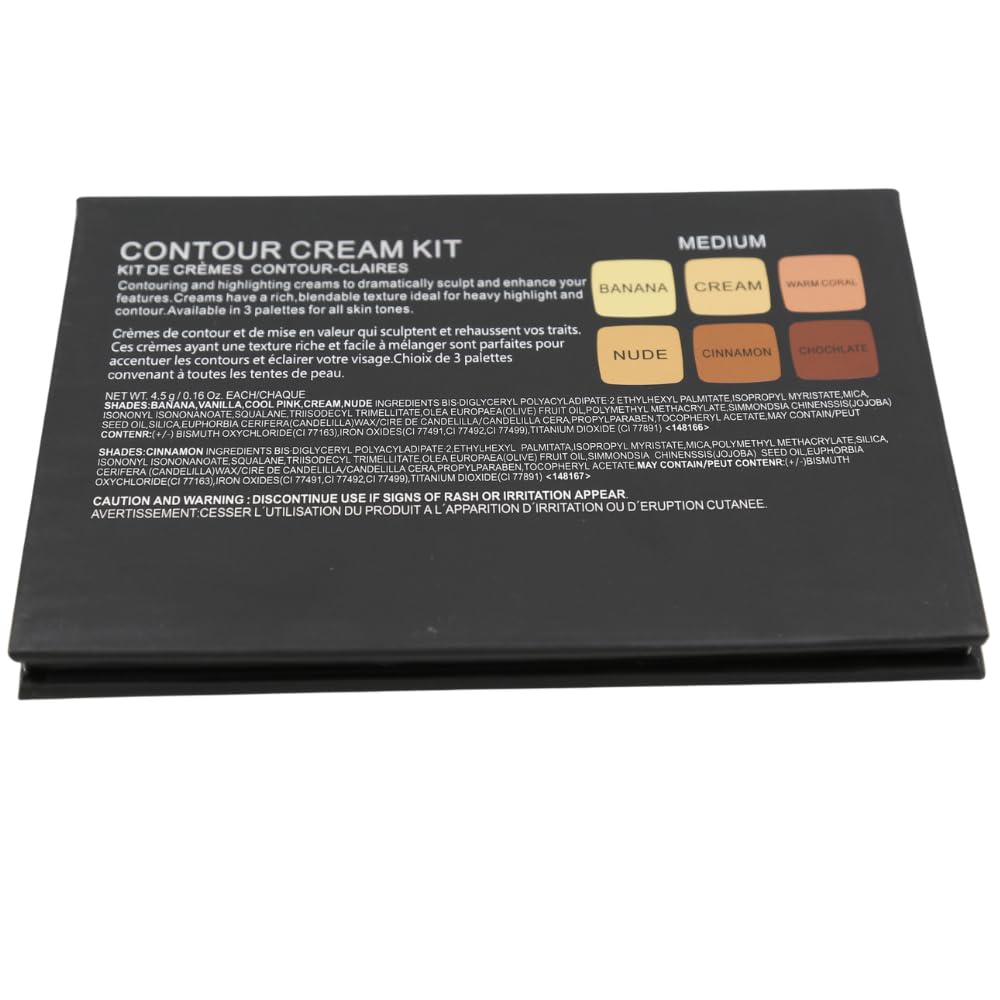 Mesvol 6 Color Contour Highlighting Makeup Kit Cream Matte Contouring Foundation Concealer Palette