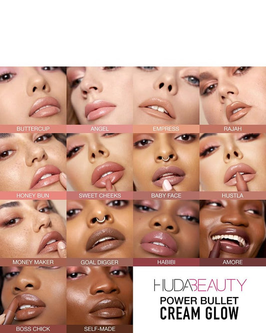 HUDA BEAUTY Power Bullet Cream Glow Hydrating Lipstick Empress