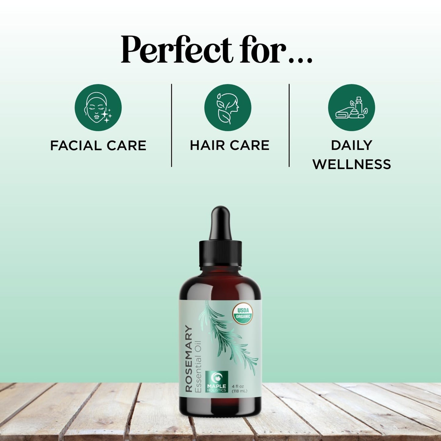 Certified Organic Rosemary Oil for Hair - Extra Large 100% Pure USDA Organic Rosemary Essential Oil for Hair Skin and Nails - Oil for Dry Scalp Treatment and Enhanced Volume and Shine