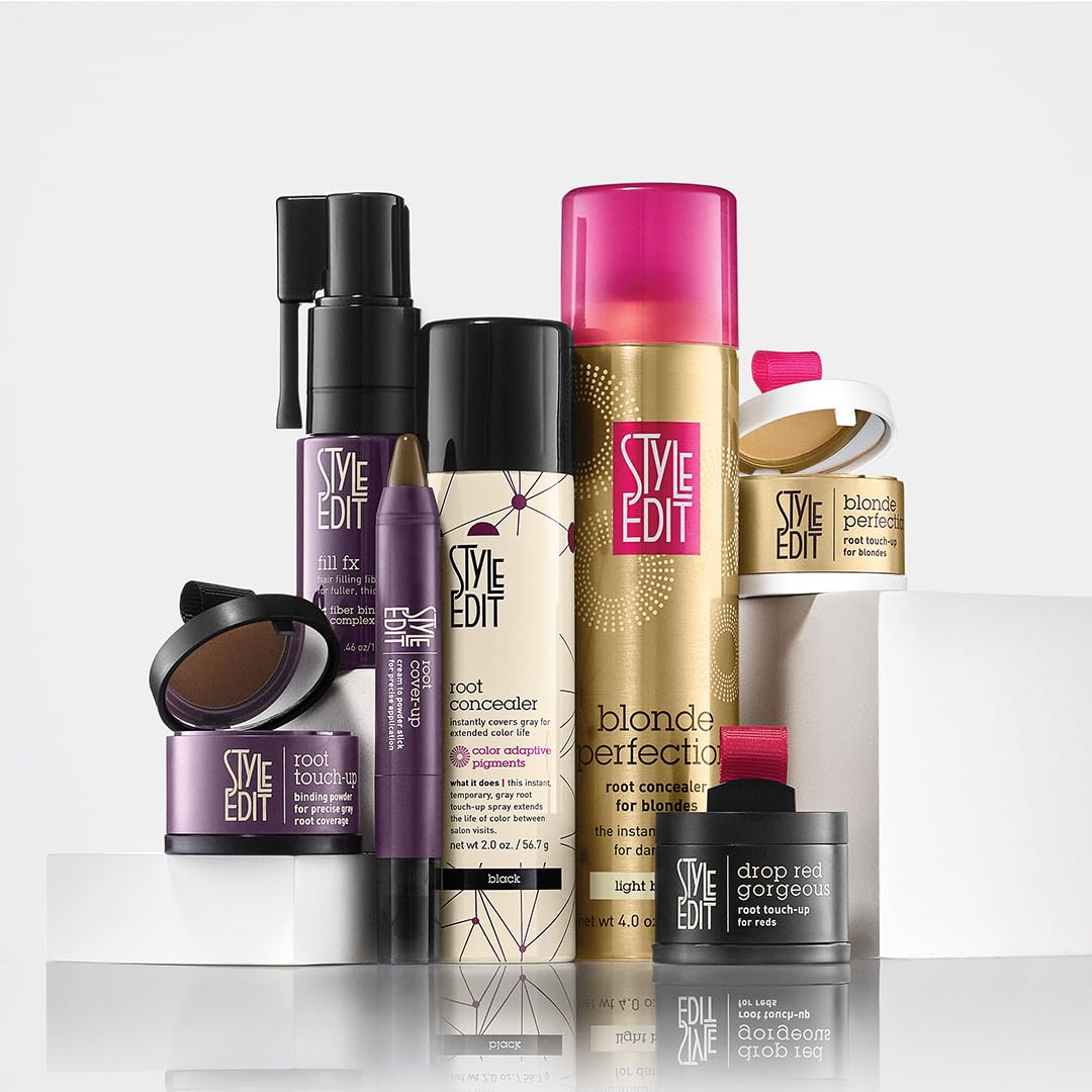 Style Edit Root Touch Up Spray | Temporary Hair Color for Gray Roots and Thinning Hair | Salon-Quality, Transfer-Resistant Hair Concealer | Dark Brown, 2 oz