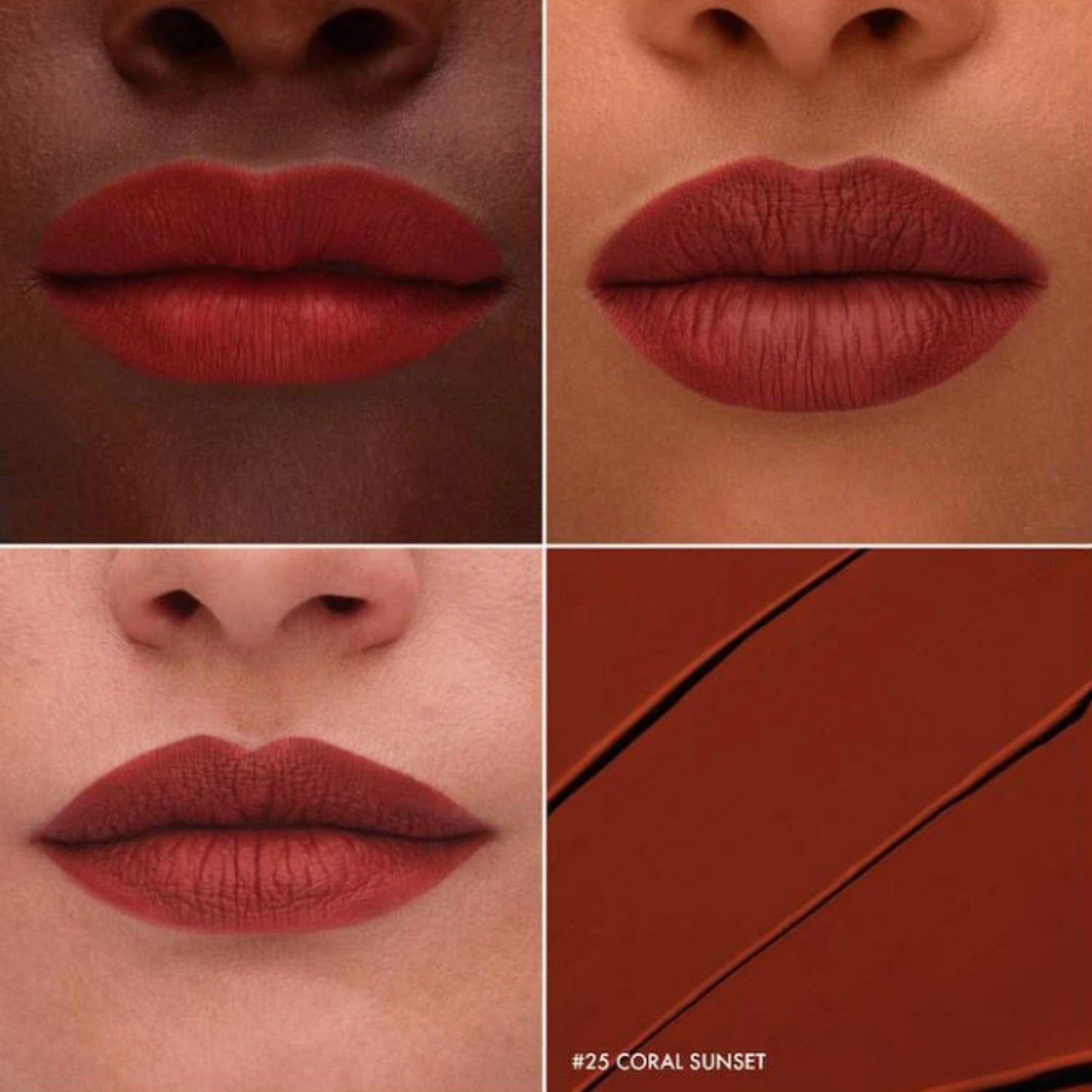 SEPHORA Cream Lip Stain Liquid Matte Lipstick - 25 Coral Sunset (Matte Orange Brown) - 0.16 fl oz / 5 mL