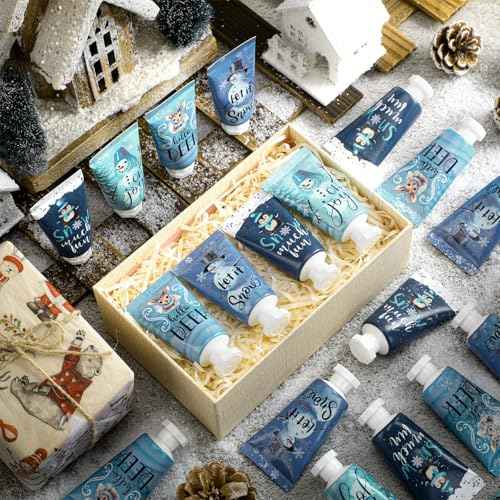 Winter Hand Cream Christmas Hand Cream Gifts Hand Lotion Bulk Gift Set Moisturizing Cracked Hand Care Lotion 1.1 Fl oz Travel Size Dry Skin Xmas Stocking Stuffers Men Women Kids Coworkers (36)
