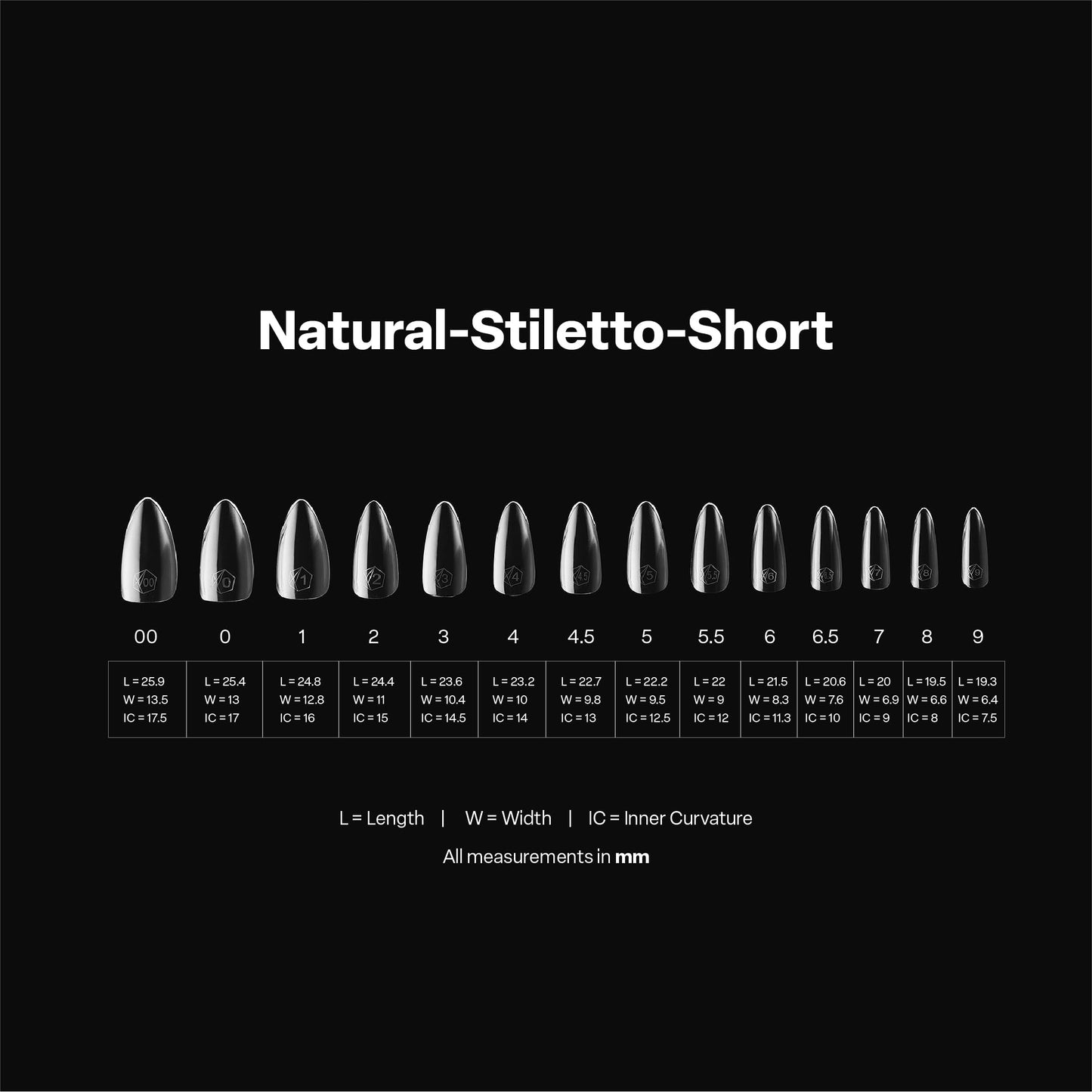 Apres Gel-X® Stiletto Box of Nail Tips | 280 Gel-X Tips, Soft Gel Tips, 14 Sizes 00-9 | Half-sizes Included (Natural Stiletto Short, 280 Count)