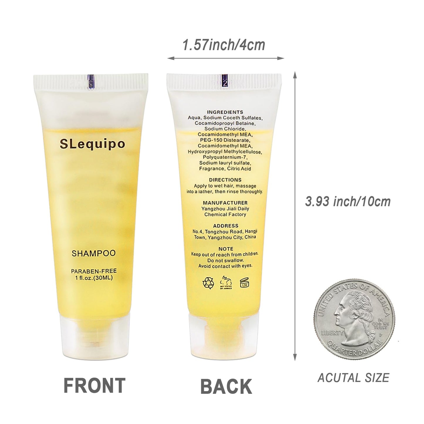 SLequipo 100 Pack Travel Size Refreshing Shampoo Amenities, 1fl oz Mini Shampoo Bottles