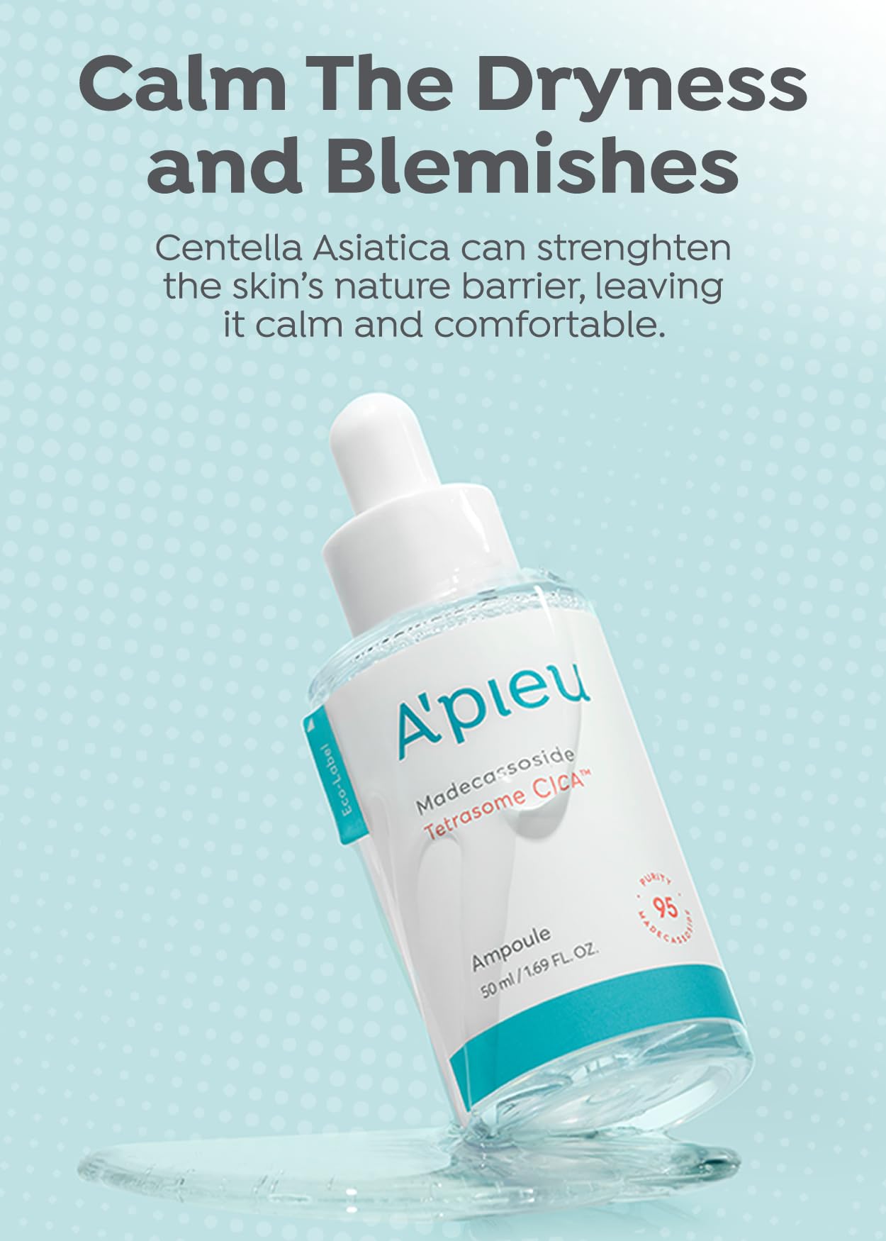 A'PIEU Madecassoside Tetrasome Cica Face Serum Ampoule - Skin Barrier & Calming Care with Advanced Tetrasome Technology, 3x Faster Absorption. Lightweight, Non-Sticky, Korean Skincare 1.69 Fl oz