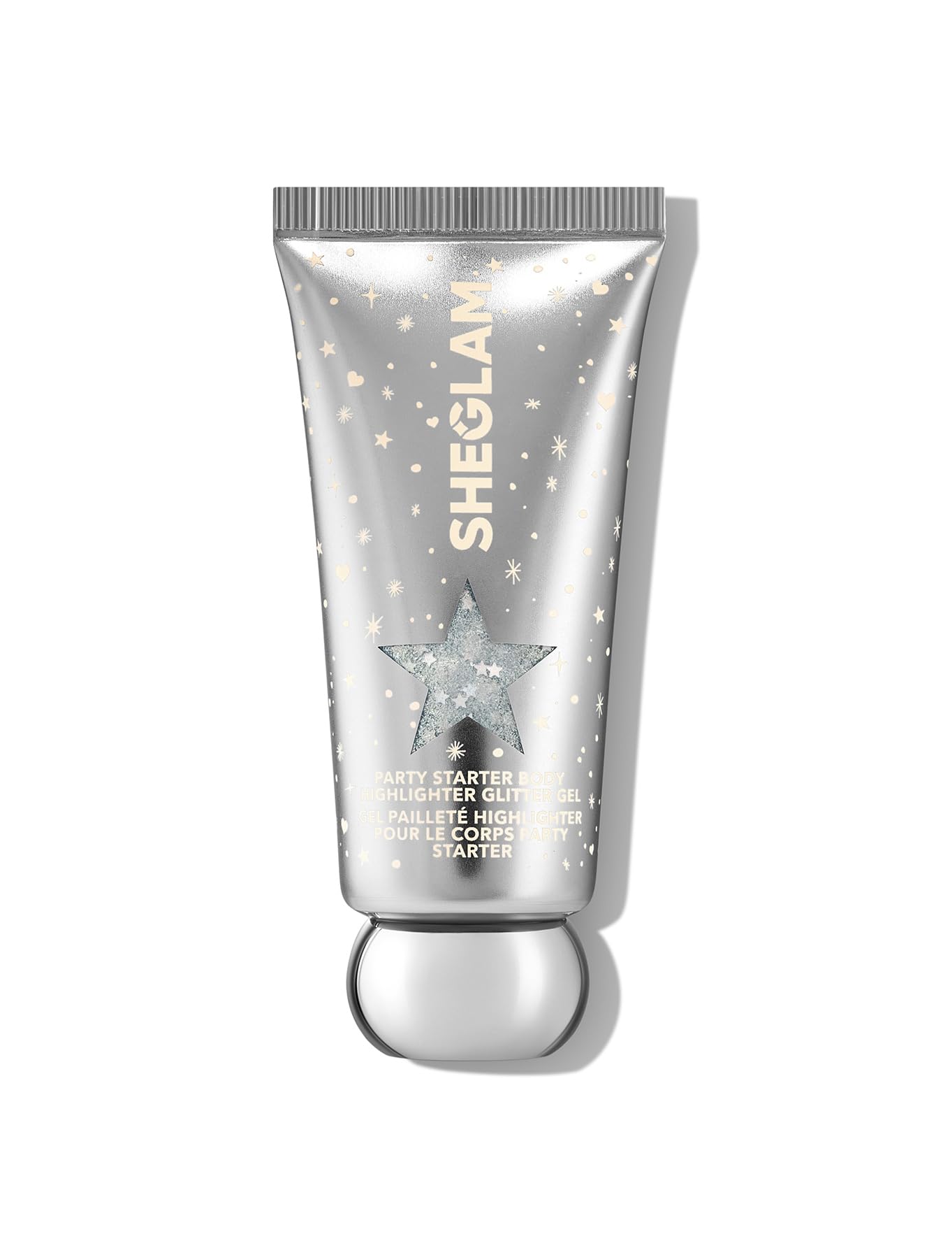 SHEGLAM Party Starter Body Highlighter Glitter Gel Quick-Drying and Non-Sticky Glitter Spray Liquid Highlighter for Face, Hair, Body - Ice Breaker