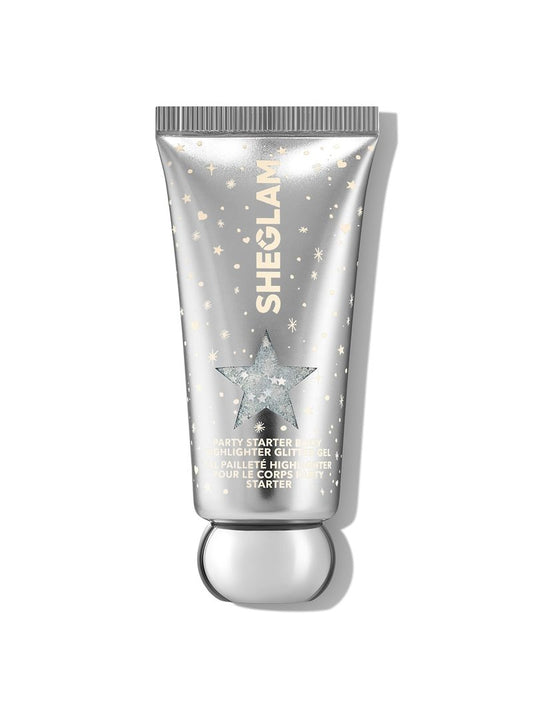 SHEGLAM Party Starter Body Highlighter Glitter Gel Quick-Drying and Non-Sticky Glitter Spray Liquid Highlighter for Face, Hair, Body - Ice Breaker