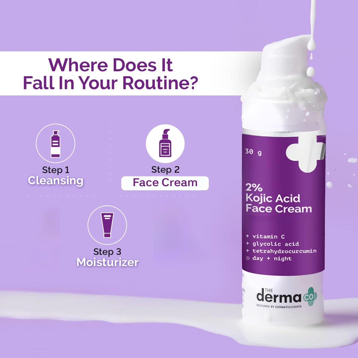 The Derma Co Face Cream with Vitamin C & Glycolic Acid, 30ml