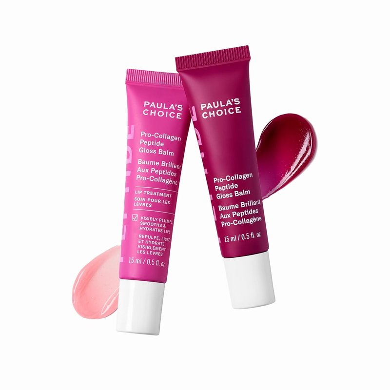 Peptide Plumping Gloss Balm Duo - Pro-Collagen Hydrating Lip Balm Set | Clear & Tinted, Sheer Finish