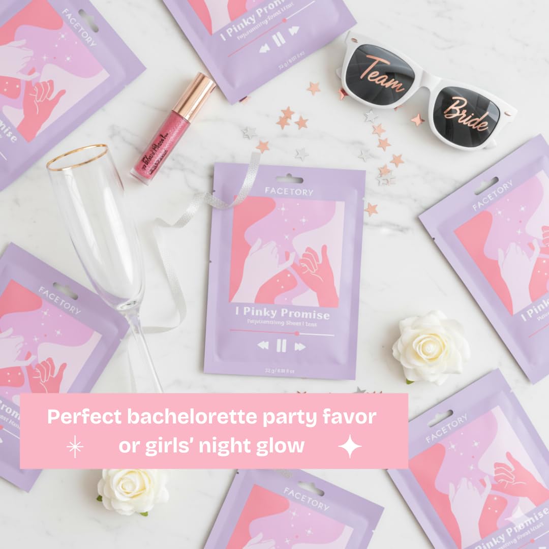 FACETORY K Beauty Face Mask Skin Care – Radiance & Hydration Sheet Mask for Radiant Skin (10 Pack) | Bachelorette Favors & Girls Night Must-Have