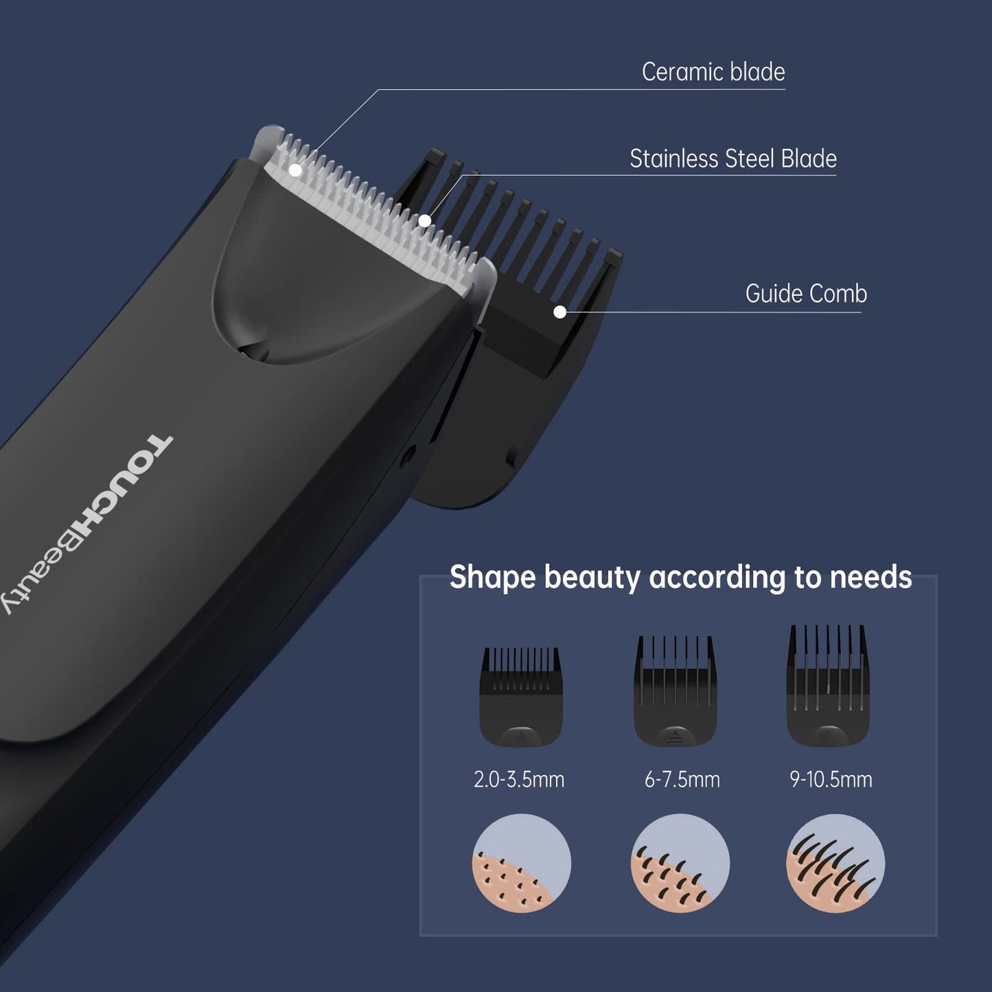TOUCHBeauty Beard Trimmer for Men, Waterproof Electric Razor for Nose, Body, Face & Mustache, Cordless Hair Clippers Shavers Grooming Kit, Gifts for Men Husband Father