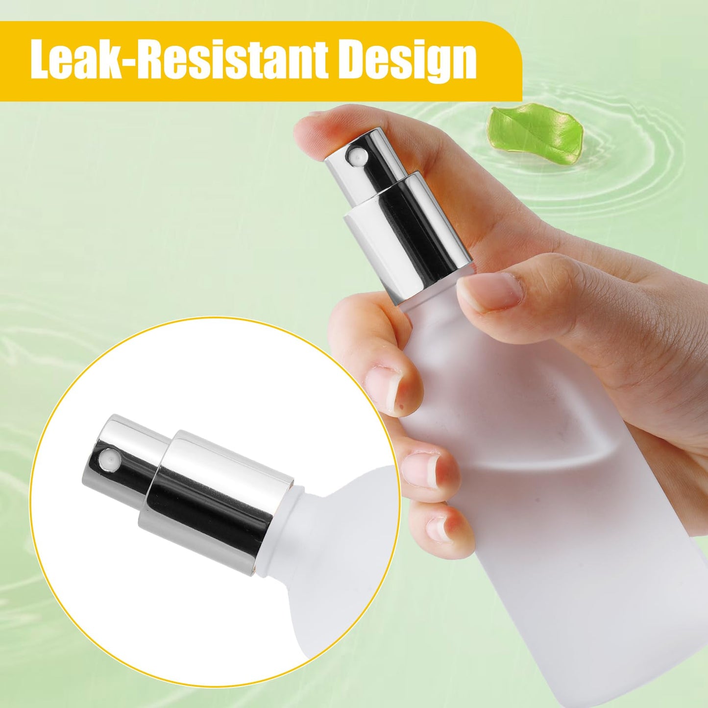 Gabotrie 30 Pcs Glass Spray Bottle, 3.4 oz/100 ml Frosted Glass Spray Bottles, Perfume Empty Bottles, Refillable Container for Perfume, Clear Bottle with Sliver Fine Mist Sprayer for Face Body Travel