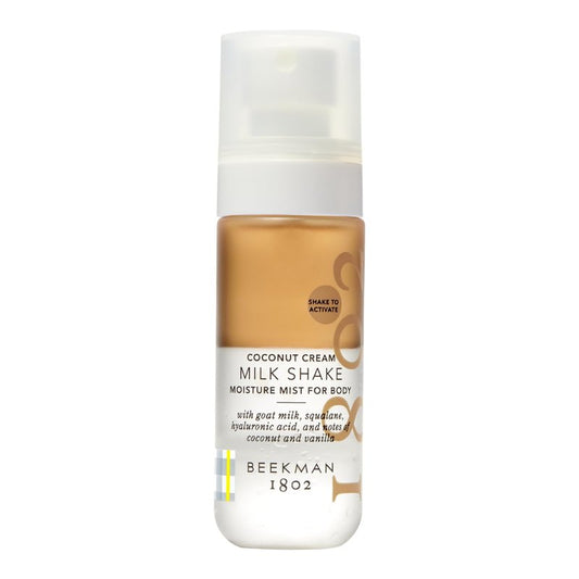 Beekman 1802 Milk Shake Hydrating Body Mist – Alcohol-Free Moisture with Goat Milk, Hyaluronic Acid & Squalane, Lightweight Skin Softening Spray for Sensitive Skin – Coconut Cream, 2 Fl Oz