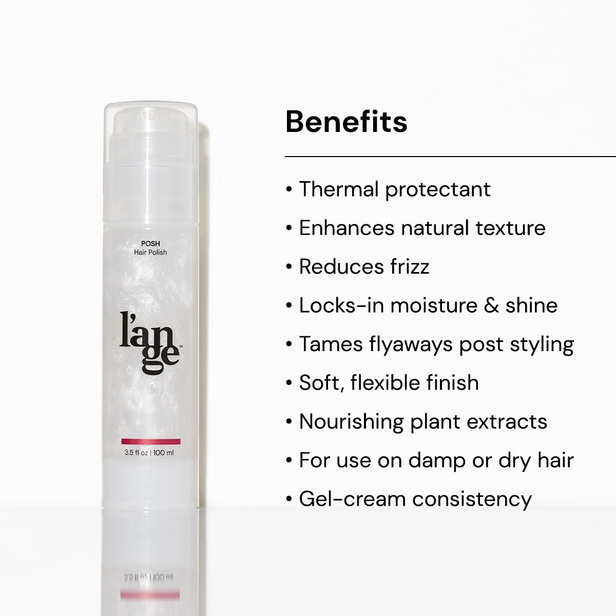 L'ANGE HAIR Posh Hair Polish - Frizz Control & Shine Enhancer | Paraben-Free Botanical Formula