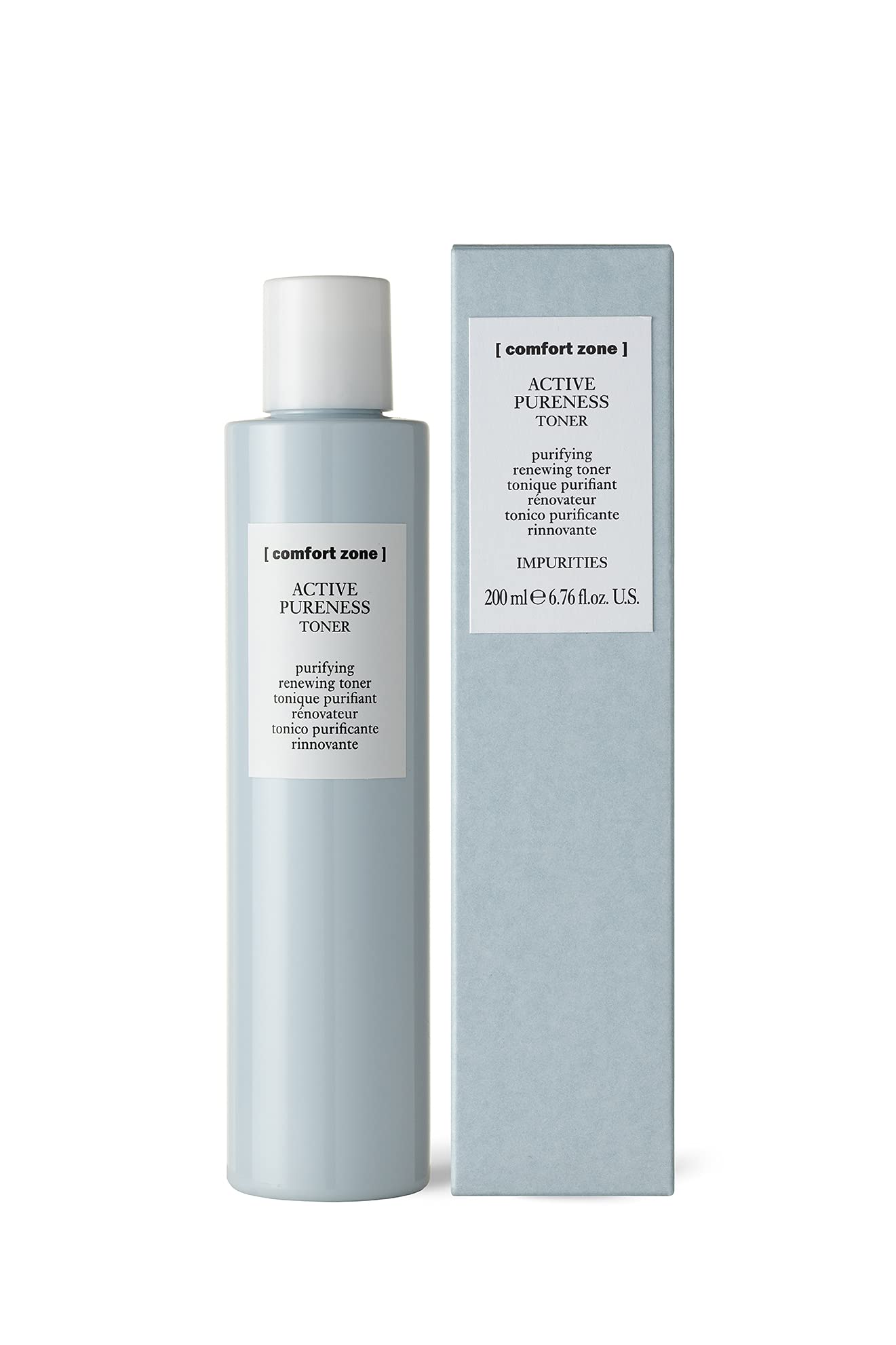 [ comfort zone ] Active Pureness Toner, Purifying Exfoliating Tonic, Minimizes Pores, Alcohol-Free Astringent, Renewing Prep for Oily Acne Prone Skin, Men & Women, Made in Italy, 6.76 Fl Oz