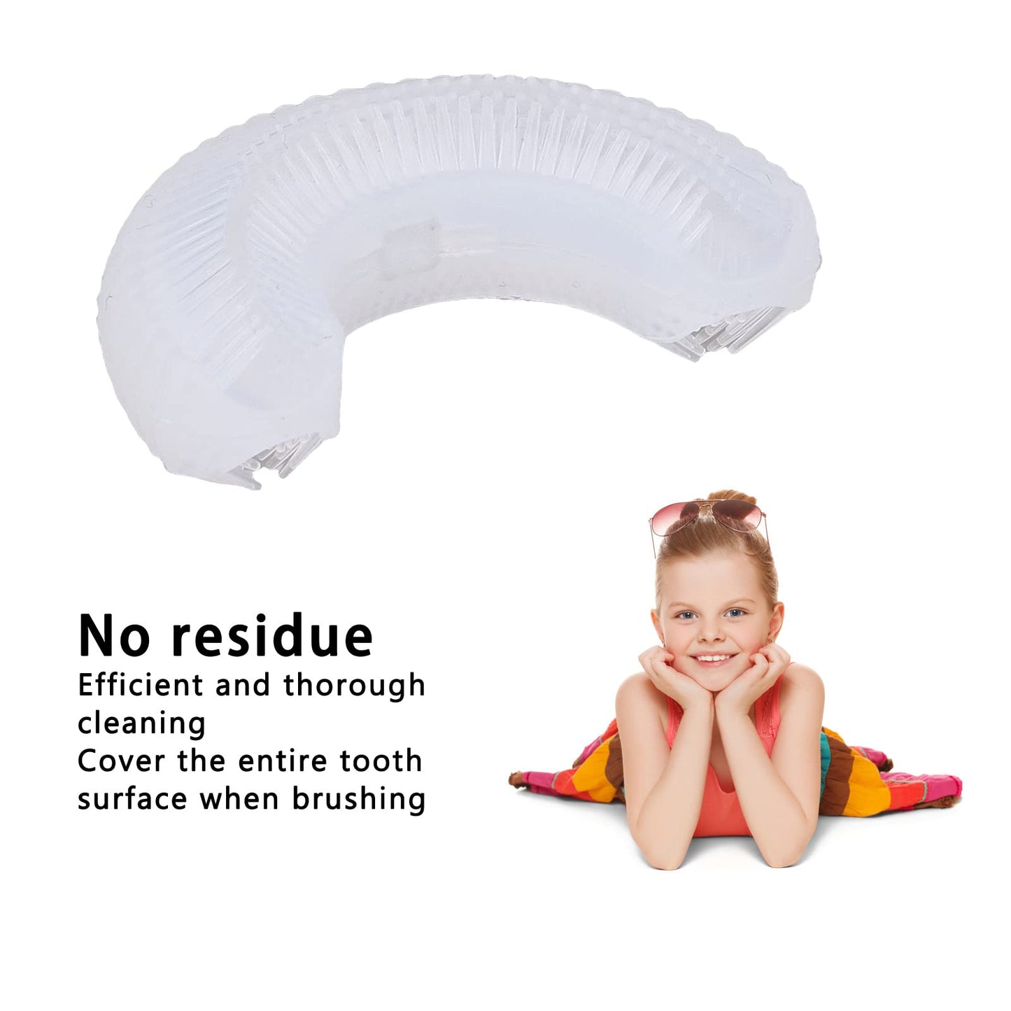 10Pcs U Shape Silicone Replacement Toothbrush Heads, C Shape Toddler Toothbrush Replacement Head for Kids 2-6 Years Old Soft Teeth Cleaning Brush Refills