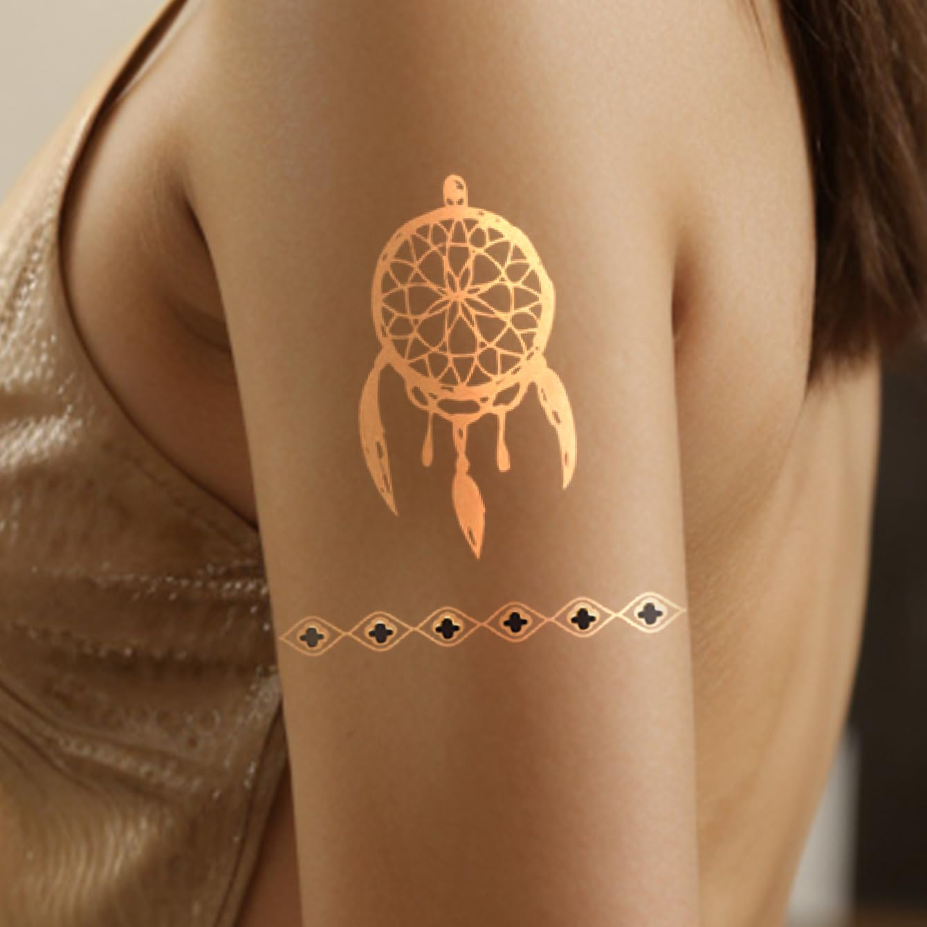 10 Sheet Gold Silver Metallic Temporary Tattoos for Adult Women, Gold Silver Glitter Flash Waterproof Tattoo Stickers for Beach, Festivals,Parties Tattoos Decorations Q976