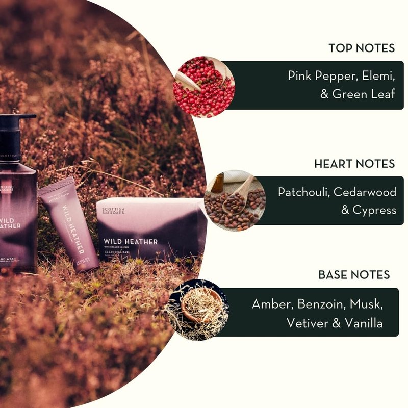 Scottish Fine Soaps Wild Heather Hand Wash 300ml – Moisturising Hand Wash with Panthenol & Soothing Heather Extract, Infused with the Calming Scent of Wild Scotland