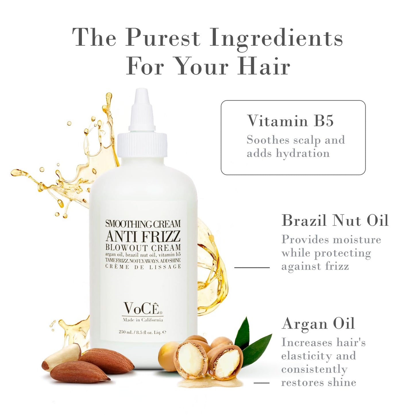 VoCÊ Haircare Natural Smoothing Blowout Cream | Anti-Frizz Cream 8.5oz